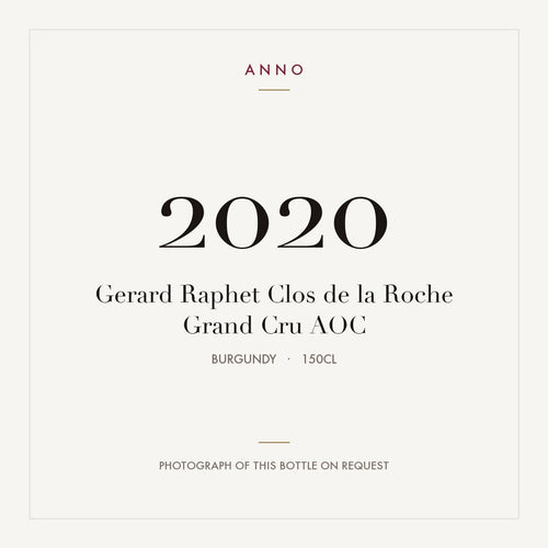 Gerard Raphet Clos de la Roche Grand Cru 2020 AOC 1,5l, Borgoña — tarjeta de añada ANNO; foto de la botella real disponible bajo petición