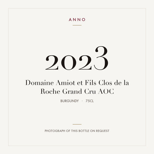 Domaine Amiot et Fils Clos de la Roche Grand Cru 2023 AOC 0,75l from Burgundy — ANNO vintage card; photograph of the actual bottle available on request