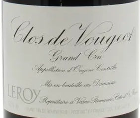 Domaine Leroy Clos de Vougeot Grand Cru 2001 AOC 0,75l from Burgundy — ANNO vintage card; photograph of the actual bottle available on request