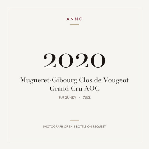 Mugneret-Gibourg Clos de Vougeot Grand Cru 2020 AOC 0,75l from Burgundy — ANNO vintage card; photograph of the actual bottle available on request