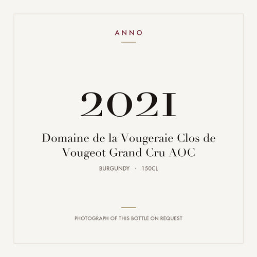 Domaine de la Vougeraie Clos de Vougeot Grand Cru 2021 AOC 1,5l from Burgundy — ANNO vintage card; photograph of the actual bottle available on request