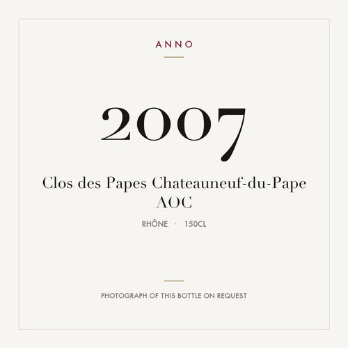 Clos des Papes Chateauneuf-du-Pape 2007 AOC 1,5l, 隆河 — ANNO 年份卡;實際酒瓶照片可應要求提供