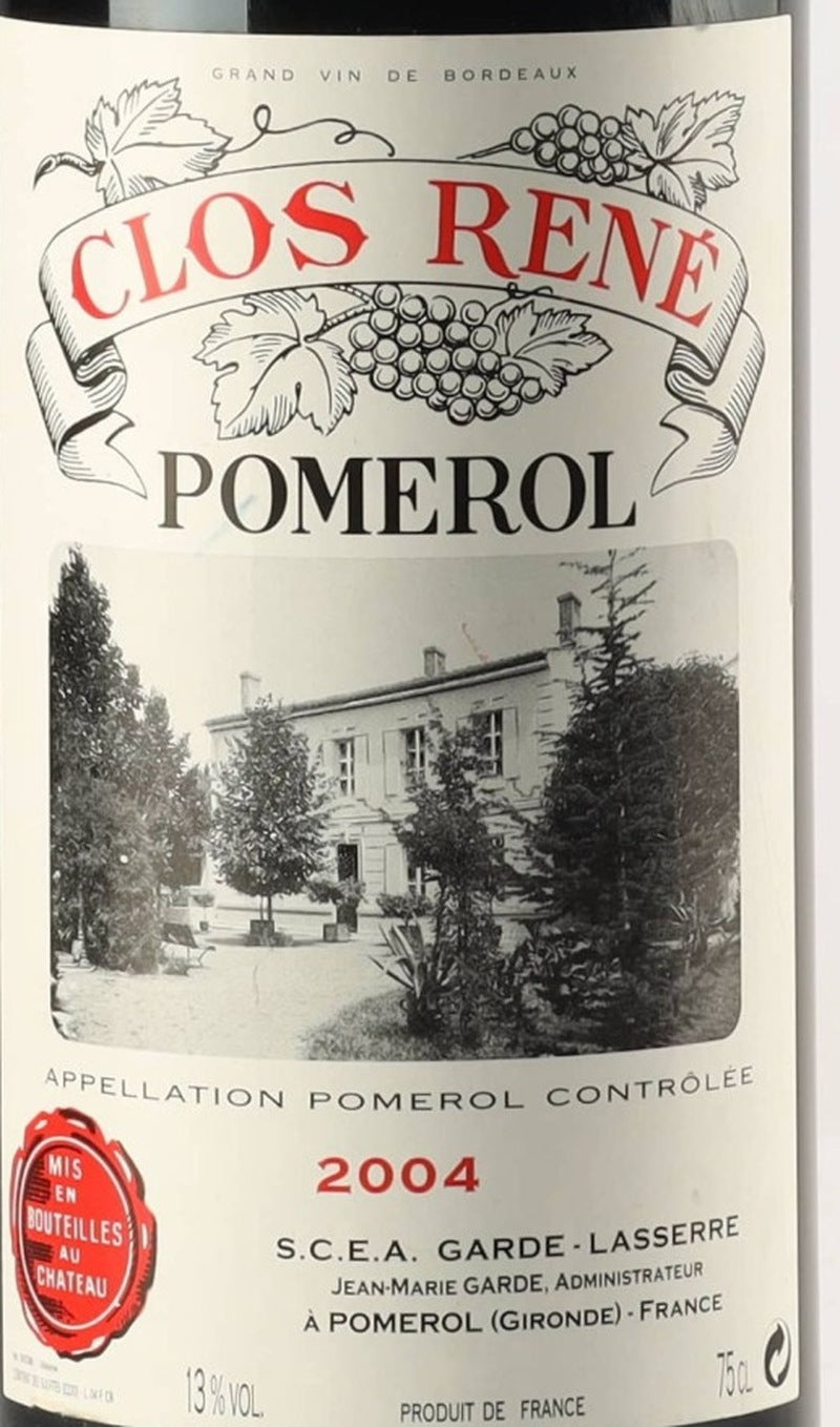 Clos Rene Pomerol 2004 AOC 0,75l from Bordeaux — ANNO vintage card; photograph of the actual bottle available on request