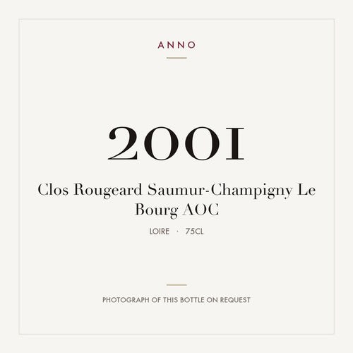Clos Rougeard Saumur-Champigny Le Bourg 2001 AOC 0,75l, Loire — ANNO-årgangskort; foto af den faktiske flaske på forespørgsel