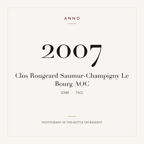 Clos Rougeard Saumur-Champigny Le Bourg 2007 AOC 0,75l, 羅亞爾河 — ANNO 年份卡;實際酒瓶照片可應要求提供