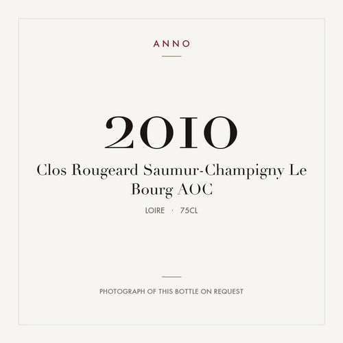 Clos Rougeard Saumur-Champigny Le Bourg 2010 AOC 0,75l, Loire — ANNO-årgangskort; foto af den faktiske flaske på forespørgsel