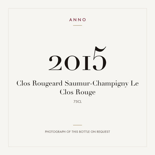 Clos Rougeard Saumur-Champigny Le Clos Rouge 2015 AOC 0,75l — ANNO-Jahrgangskarte; Foto der tatsächlichen Flasche auf Anfrage