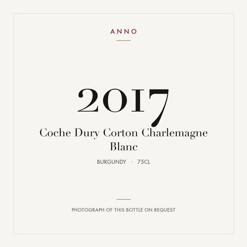Coche Dury Corton Charlemagne Blanc 2017 0,75l — ANNO vintage card; photograph of the actual bottle available on request