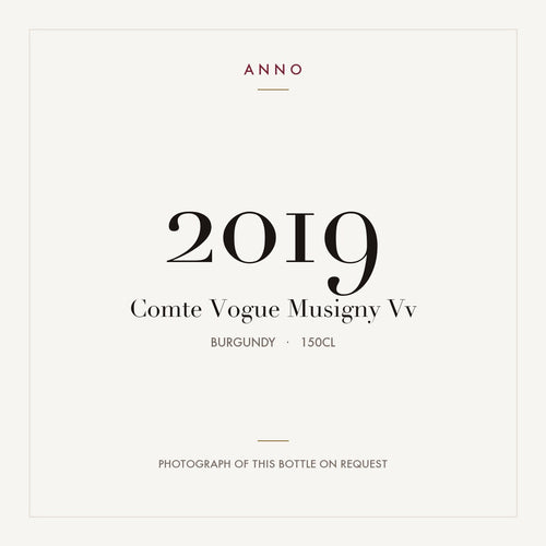 Comte Vogue Musigny Vv 2019 1,5l — tarjeta de añada ANNO; foto de la botella real disponible bajo petición