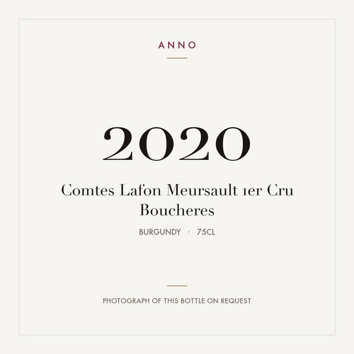 Comtes Lafon Meursault 1er Cru Boucheres 2020 0,75l from Burgundy — ANNO vintage card; photograph of the actual bottle available on request