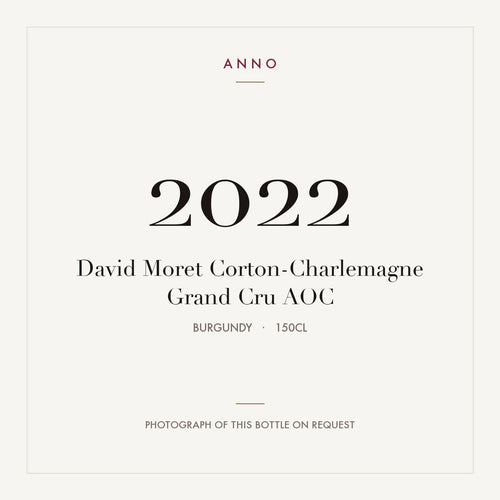 David Moret Corton-Charlemagne Grand Cru 2022 AOC 1,5l from Burgundy — ANNO vintage card; photograph of the actual bottle available on request