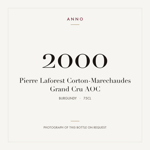 Pierre Laforest Corton-Marechaudes Grand Cru 2000 AOC 0,75l from Burgundy — ANNO vintage card; photograph of the actual bottle available on request