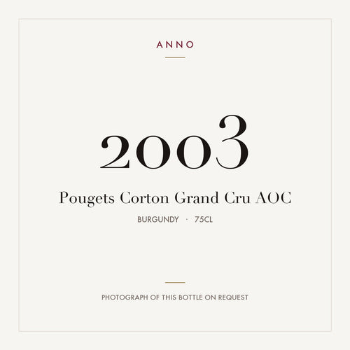 Pougets Corton Grand Cru 2003 AOC 0,75l from Burgundy — ANNO vintage card; photograph of the actual bottle available on request