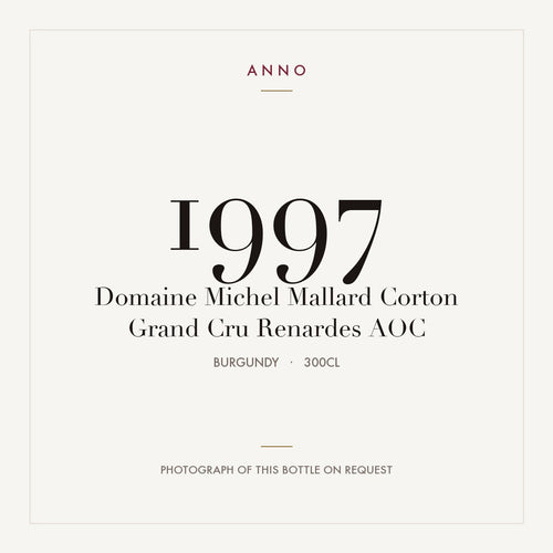 Domaine Michel Mallard Corton Grand Cru Renardes 1997 AOC 3l from Burgundy — ANNO vintage card; photograph of the actual bottle available on request