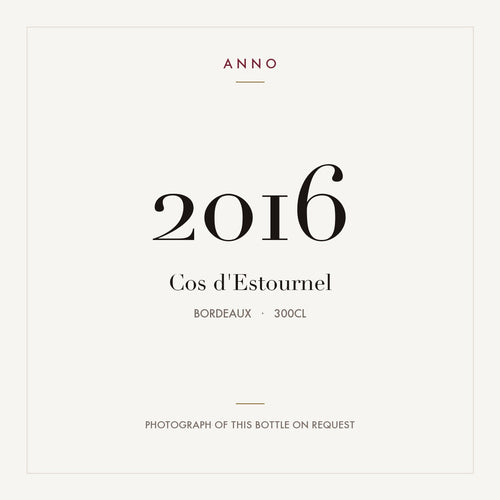 Cos d'Estournel 2016 3l — card dell'annata ANNO; foto della bottiglia reale disponibile su richiesta