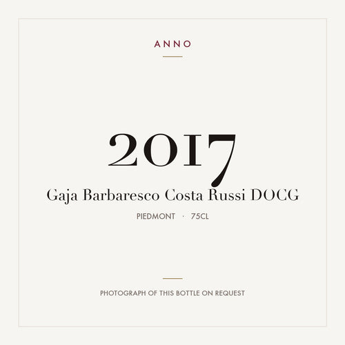 Gaja Barbaresco Costa Russi 2017 DOCG 0,75l from Piedmont — ANNO vintage card; photograph of the actual bottle available on request