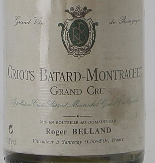 Roger Belland Criots-Batard-Montrachet Grand Cru 1992 AOC — wine label