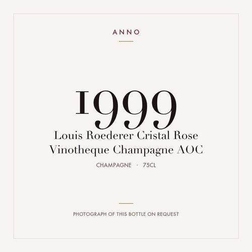 Louis Roederer Cristal Rose Vinotheque Champagne 1999 AOC 0,75l from Champagne — ANNO vintage card; photograph of the actual bottle available on request