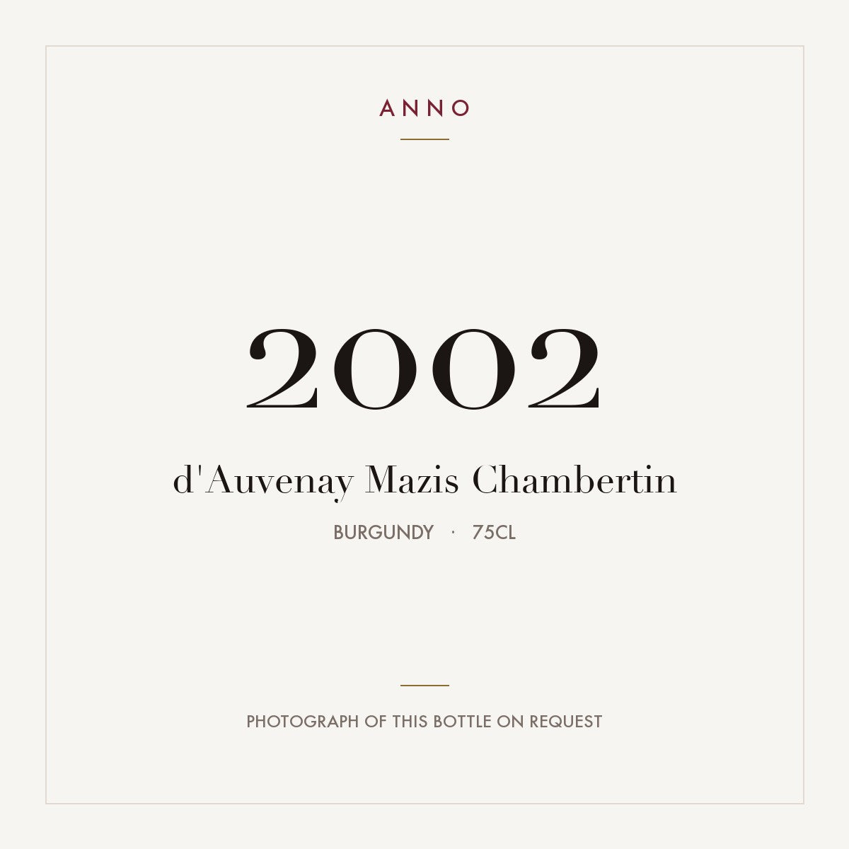 d'Auvenay Mazis Chambertin 2002 0,75l