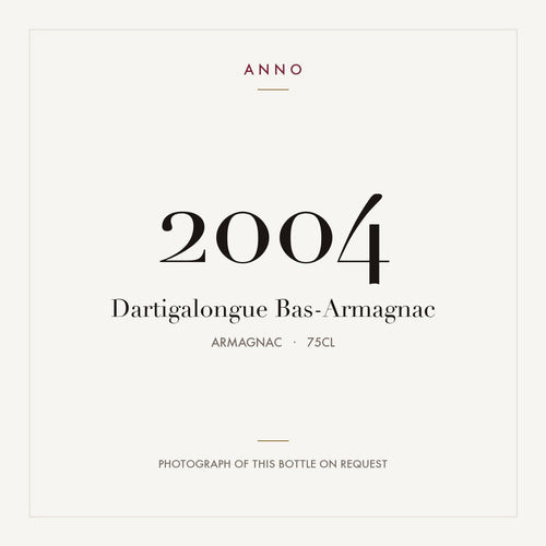 Dartigalongue Bas-Armagnac 2004 0,75l from Armagnac — ANNO vintage card; photograph of the actual bottle available on request