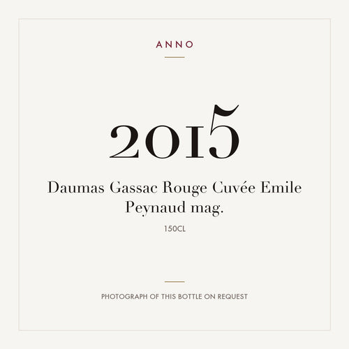 Mas de Daumas Gassac Cuvee Emile Peynaud 2015 1,5l — ANNO vintage card; photograph of the actual bottle available on request