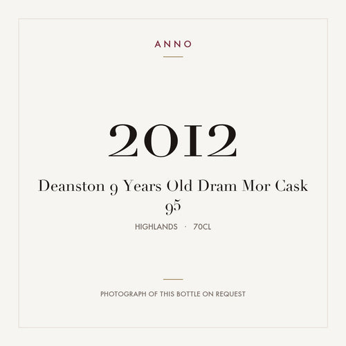 Deanston 9 Years Old Dram Mor Cask 95 2012 0,7l from Highlands — ANNO vintage card; photograph of the actual bottle available on request
