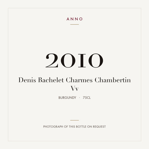 Denis Bachelet Charmes Chambertin Vv 2010 0,75l — ANNO vintage card; photograph of the actual bottle available on request