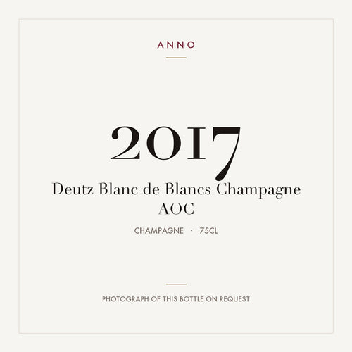 Deutz Blanc de Blancs Champagne 2017 AOC 0,75l from Champagne — ANNO vintage card; photograph of the actual bottle available on request