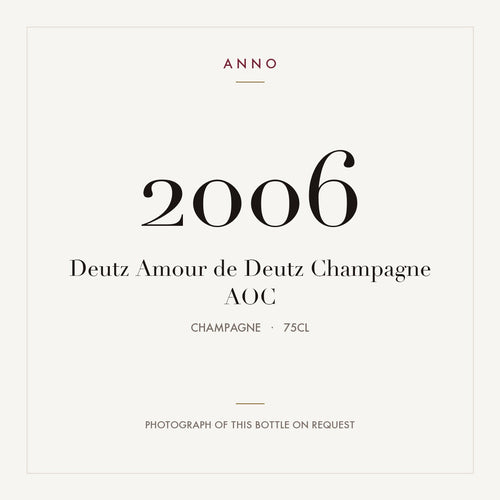 Deutz Amour de Deutz Champagne 2006 AOC 0,75l from Champagne — ANNO vintage card; photograph of the actual bottle available on request