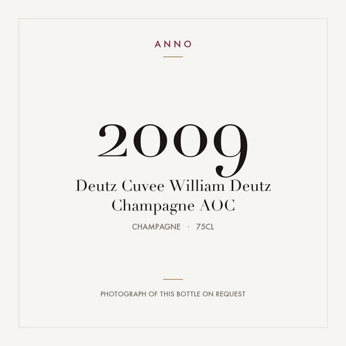 Deutz Cuvee William Deutz Champagne 2009 AOC 0,75l from Champagne — ANNO vintage card; photograph of the actual bottle available on request