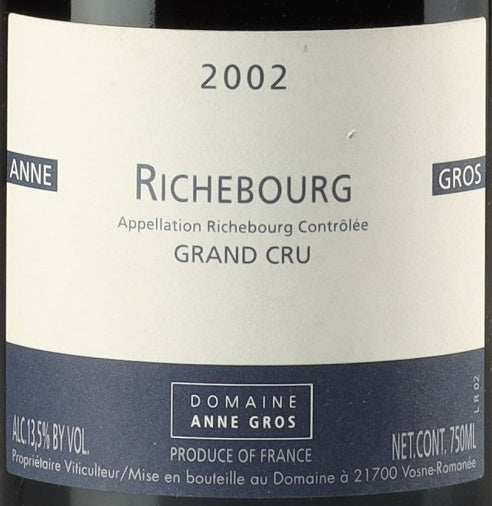 Domaine Anne Gros Richebourg 2002 0,75l — etiqueta del vino