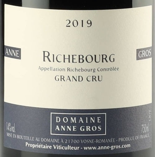 Domaine Anne Gros Richebourg 2019 0,75l — wine label