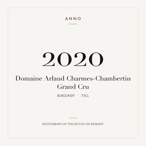 Domaine Arlaud Charmes-Chambertin Grand Cru 2020 AOC 0,75l — ANNO-Jahrgangskarte; Foto der tatsächlichen Flasche auf Anfrage