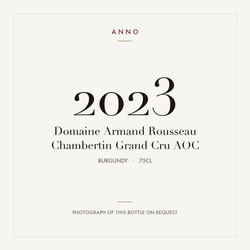 Domaine Armand Rousseau Chambertin Grand Cru 2023 AOC 0,75l, Bourgogne — ANNO-årgangskort; foto af den faktiske flaske på forespørgsel
