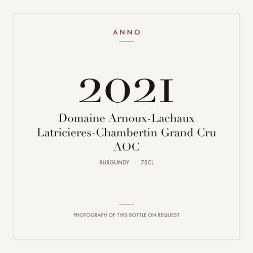 Domaine Arnoux-Lachaux Latricieres-Chambertin Grand Cru 2021 AOC 0,75l, Bourgogne — ANNO-årgangskort; foto af den faktiske flaske på forespørgsel