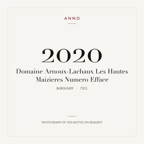 Domaine Arnoux-Lachaux Les Hautes Maizieres Numero Efface 2020 0,75l, Borgonha — cartão de colheita ANNO; fotografia da garrafa real disponível a pedido
