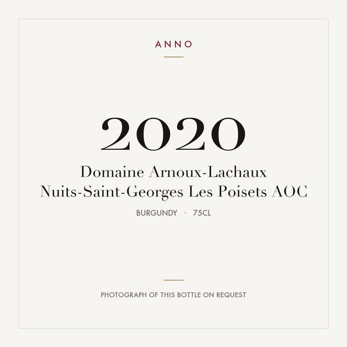 Domaine Arnoux-Lachaux Nuits-Saint-Georges Les Poisets 2020 AOC 0,75l, Bourgogne — ANNO-jaargangkaart; foto van de echte fles op aanvraag