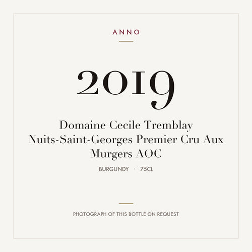 Domaine Cecile Tremblay Nuits-Saint-Georges Premier Cru Aux Murgers 2019 AOC 0,75l, ブルゴーニュ — ANNOヴィンテージカード。実際のボトルの写真はご要望に応じてご用意します
