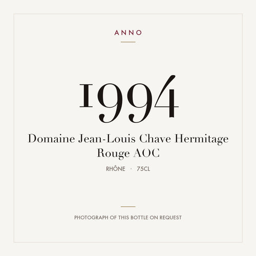 Domaine Jean-Louis Chave Hermitage Rouge 1994 AOC 0,75l, Rhône — ANNO-årgangskort; foto af den faktiske flaske på forespørgsel