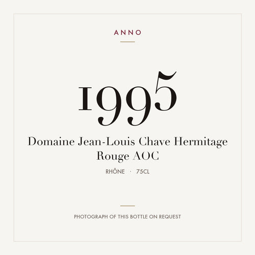 Domaine Jean-Louis Chave Hermitage Rouge 1995 AOC 0,75l, Rhône — ANNO-Jahrgangskarte; Foto der tatsächlichen Flasche auf Anfrage