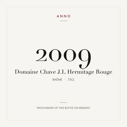 Domaine Jean-Louis Chave Hermitage Rouge 2009 AOC 0,75l — ANNO vintage card; photograph of the actual bottle available on request