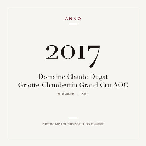 Domaine Claude Dugat Griotte-Chambertin Grand Cru 2017 AOC 0,75l, ブルゴーニュ — ANNOヴィンテージカード。実際のボトルの写真はご要望に応じてご用意します