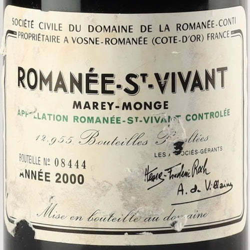 Domaine de la Romanee Conti Romanee Saint Vivant 2000 0,75l from Burgundy — ANNO vintage card; photograph of the actual bottle available on request