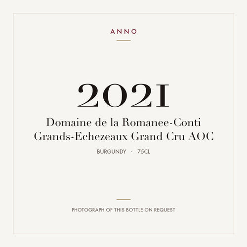 Domaine de la Romanee-Conti Grands-Echezeaux Grand Cru 2021 AOC 0,75l, Бургундия — карточка урожая ANNO; фото настоящей бутылки по запросу