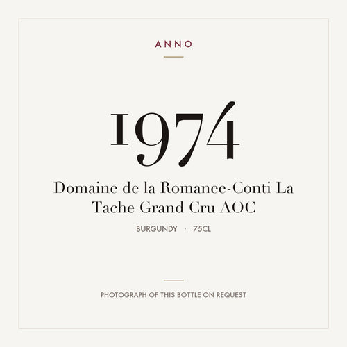Domaine de la Romanee-Conti La Tache Grand Cru 1974 AOC 0,75l — etichetta del vino, immagine indicativa