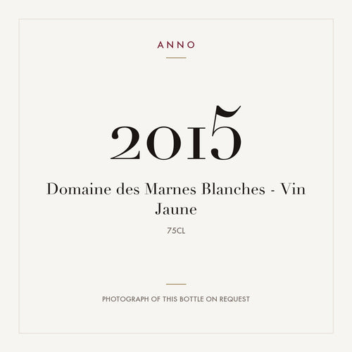 Domaine des Marnes Blanches Cotes du Jura Vin Jaune 2015 AOC 0,75l — ANNO vintage card; photograph of the actual bottle available on request