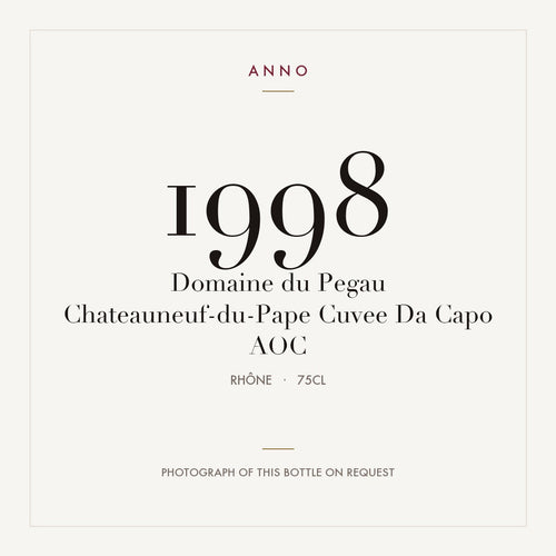 Domaine du Pegau Chateauneuf-du-Pape Cuvee Da Capo 1998 AOC 0,75l — wijnetiket