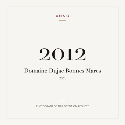 Domaine Dujac Bonnes-Mares Grand Cru 2012 AOC 0,75l — ANNO vintage card; photograph of the actual bottle available on request