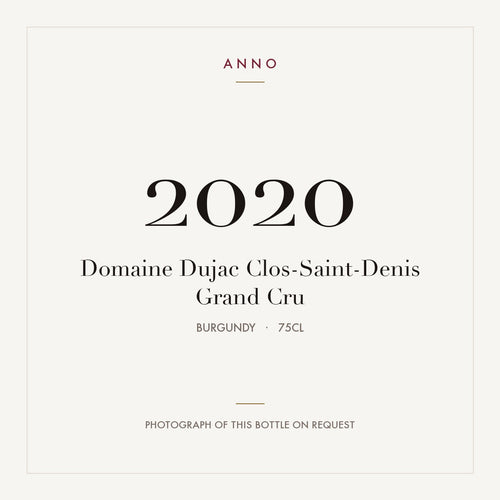 Domaine Dujac Clos-Saint-Denis Grand Cru 2020 0,75l from Burgundy — ANNO vintage card; photograph of the actual bottle available on request