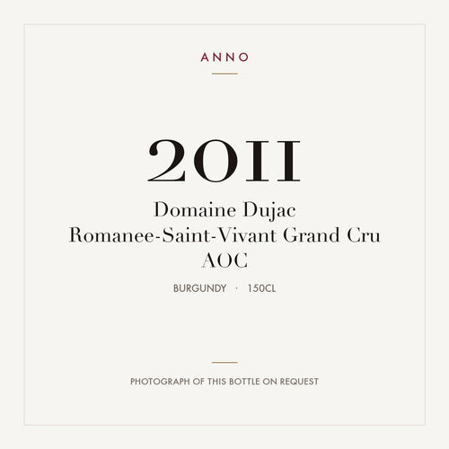 Domaine Dujac Romanee-Saint-Vivant Grand Cru 2011 AOC 1,5l, Borgogna — card dell'annata ANNO; foto della bottiglia reale disponibile su richiesta